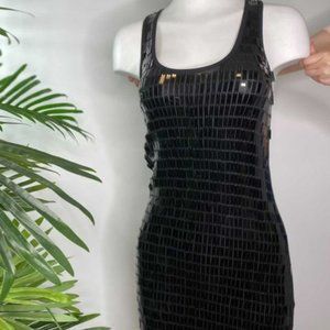 Black racerback sequin dress